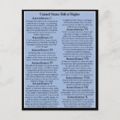  Amerikaanse Bill of Rights/1st 10-amendementen Briefkaart (Voorkant)