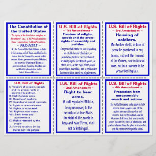 Amerikaanse Bill of Rights Zakformaat Pamflet Flyer