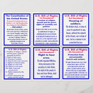 Amerikaanse Bill of Rights Zakformaat Pamflet Flyer