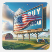 Amerikaanse Billboard kopen met Boerderij Tractor Vierkante Sticker (Voorkant)