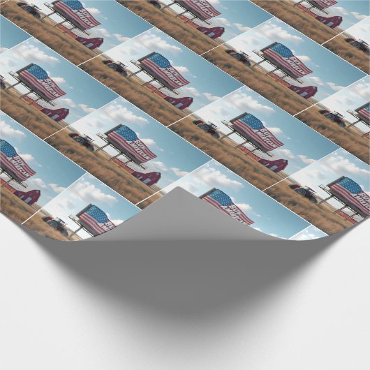 Amerikaanse Billboard kopen met rode tractor en sc Cadeaupapier (Hoek)