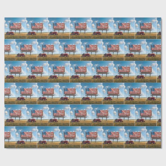 Amerikaanse Billboard Sign kopen met oude tractor Cadeaupapier (Vlak)
