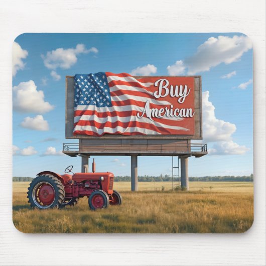 Amerikaanse Billboard Sign kopen met oude tractor Muismat (Voorkant)