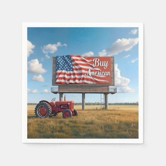 Amerikaanse Billboard Sign kopen met oude tractor Servet (Voorkant)