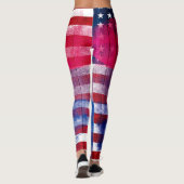 Amerikaanse biseksuele Pride Flag | Hout en schild Leggings (Achterkant)