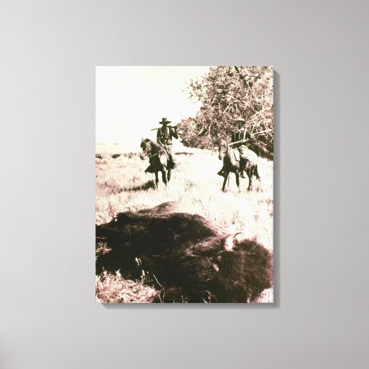 Amerikaanse Bison Hunters (foto) Canvas Afdruk (Voorkant)