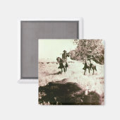 Amerikaanse Bison Hunters (foto) Magneet (Voorkant / Achterkant)