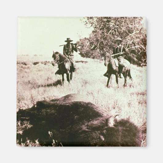 Amerikaanse Bison Hunters (foto) Magneet (Voorkant)