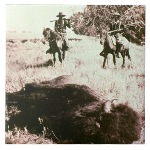 Amerikaanse Bison Hunters (foto) Tegeltje