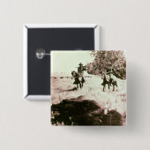 Amerikaanse Bison Hunters (foto) Vierkante Button 5,1 Cm (Voorkant /achterkant)