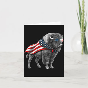 Amerikaanse Bizon Buffalo 4 juli Vlag Patriottisch Kaart