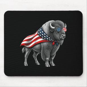 Amerikaanse Bizon Buffalo 4 juli Vlag Patriottisch Muismat