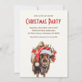 Amerikaanse bizon buffalo kerstmuts kerstfeest kaart (Voorkant)
