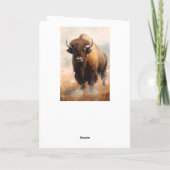 Amerikaanse bizon buffel in het wilde portret kaart (Achterkant)