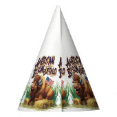 Amerikaanse bizon buffel met Amerikaanse vlag Feesthoedjes (Achterkant)