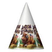 Amerikaanse bizon buffel met Amerikaanse vlag Feesthoedjes (Links)