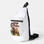 Amerikaanse bizon buffel met Amerikaanse vlag Sling Bag (Rechterhoek)