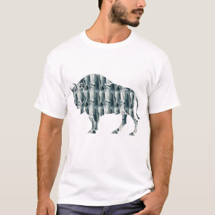 Amerikaanse bizon buffel ontwerp wild leven kleurr t-shirt