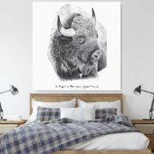 Amerikaanse bizon canvas afdruk (Insitu (Slaapkamer))