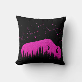 Amerikaanse Bizon Fuchsia Roze Sterren Galaxy Moon Kussen