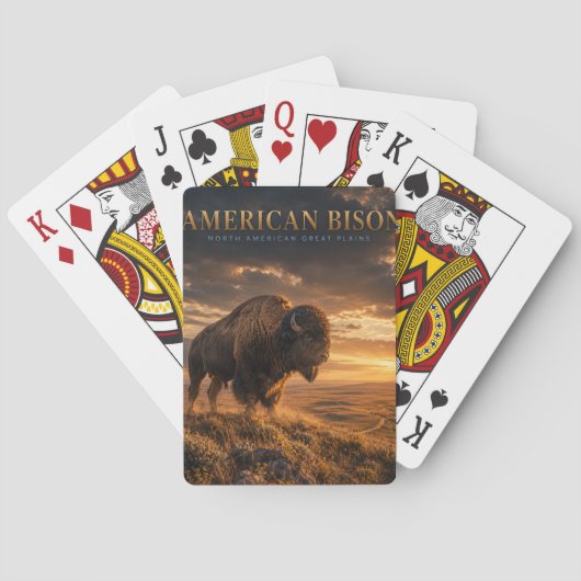 Amerikaanse Bizon Great Plains DIEREN Pokerkaarten (Achterkant)