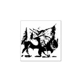 Amerikaanse Bizon, Inheemse Amerikaanse Buffel Rubberstempel (Afrduk)