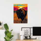 Amerikaanse Bizon Kunst Poster (Thuiskantoor)