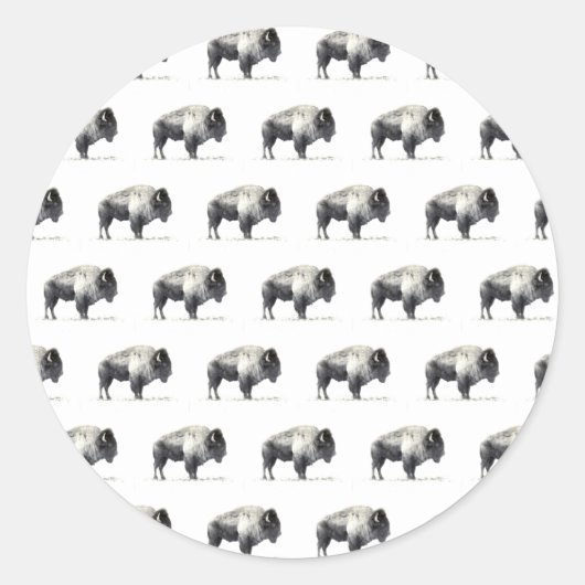 Amerikaanse Bizon Ronde Sticker (Voorkant)