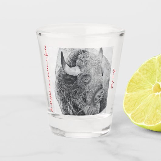 Amerikaanse bizon shot glas (Voorkant)