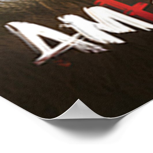 Amerikaanse bizon staat in een veld poster (Hoek)