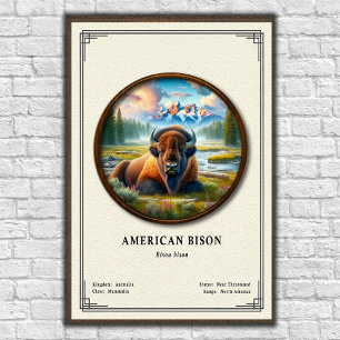 Amerikaanse Bizon Zoölogie Serie Poster