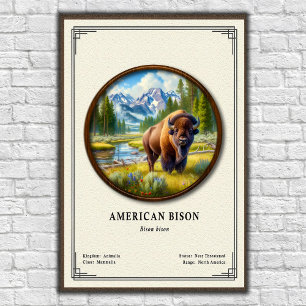 Amerikaanse Bizon Zoölogie Serie Poster