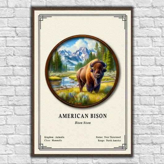 Amerikaanse Bizon Zoölogie Serie Poster