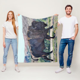Amerikaanse bizon zwerven in grasland setting fleece deken