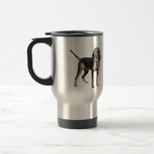 Amerikaanse Black and Tan Coon Hound Reisbeker (Links)