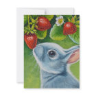 Amerikaanse blauwe konijn en aardbeien Waterverf A