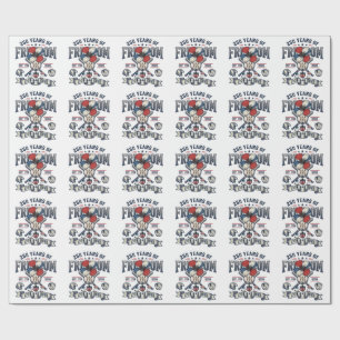 Amerikaanse bloem patriottische vintage vector ont cadeaupapier