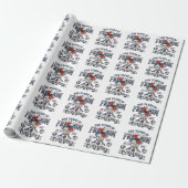 Amerikaanse bloem patriottische vintage vector ont cadeaupapier (Uitgerold)