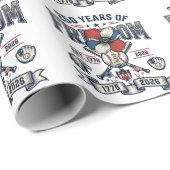 Amerikaanse bloem patriottische vintage vector ont cadeaupapier (Rol Hoek)