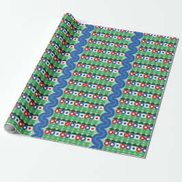Amerikaanse bloemen - Verpakkingspapier Cadeaupapier