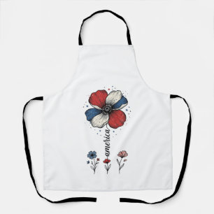 Amerikaanse bloemrijke patriottische vintage vecto schort