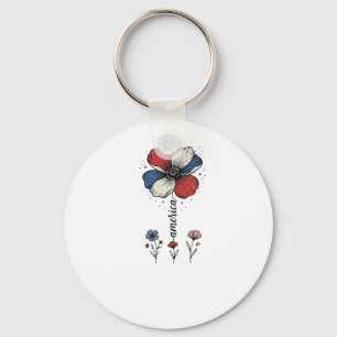 Amerikaanse bloemrijke patriottische vintage vecto sleutelhanger