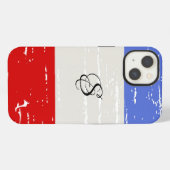 Amerikaanse Blokken Solide Monogram iPhone Hoesje (Achterkant horizontaal)