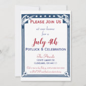  Amerikaanse Blue Stars Eagle 4 juli Potluck Kaart (Voorkant)