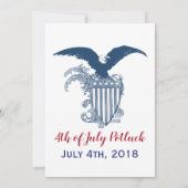  Amerikaanse Blue Stars Eagle 4 juli Potluck Kaart (Achterkant)