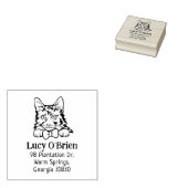 Amerikaanse bobtail cat retouradres rubberstempel (Gestempeld)