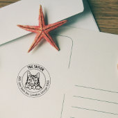 Amerikaanse bobtail cat retouradres rubberstempel