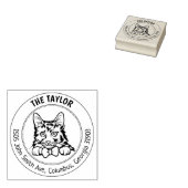 Amerikaanse bobtail cat retouradres rubberstempel (Gestempeld)