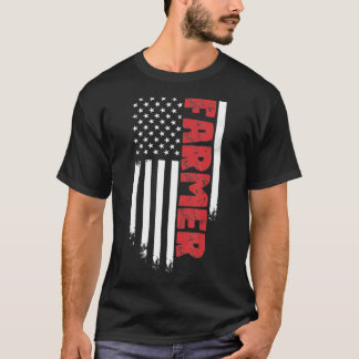Amerikaanse Boer USA Vlag Landbouw Landbouw T-shirt