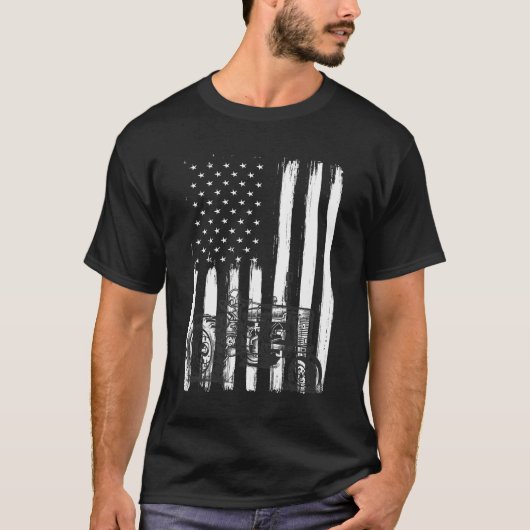 Amerikaanse Boerderij Tractor Patriottic US Farmin T-shirt (Voorkant)